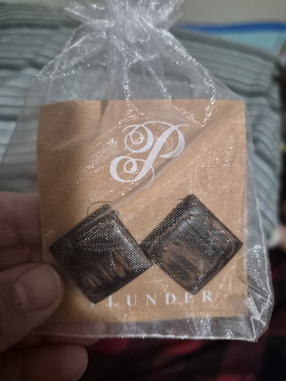 Plunder Brown Square Dangle Earrings